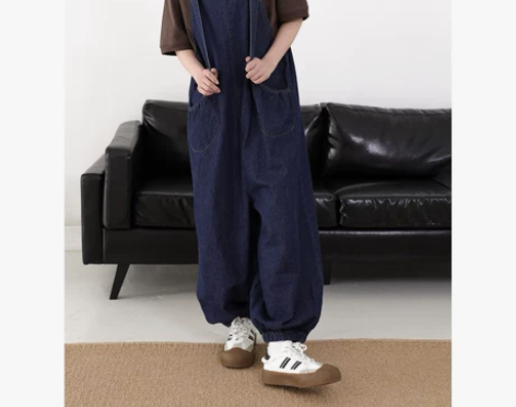 同同家—自制+日杂风森系复古可调节牛仔背带...