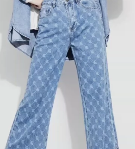 ONLY春季新款时尚高腰显瘦宽松阔腿喇叭牛...