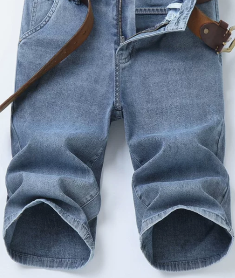 罗蒙牛仔短裤 五分裤牛仔短裤七分男夏季薄款...