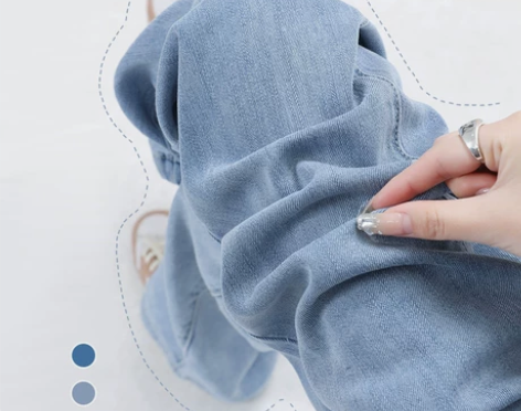 拉夏贝尔夏季新款薄款天丝牛仔直筒裤宽松高