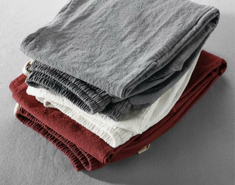 全新 男休闲亚麻九分裤 宽松紧夏季棉麻料 ...