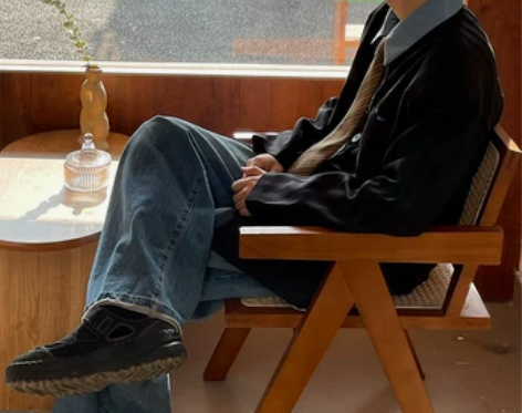CGGA 皮领拼接西服男2021秋冬韩版潮...