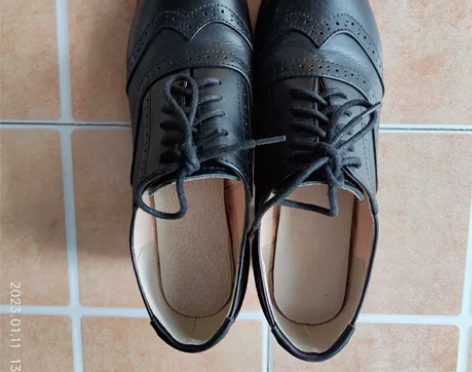 黑色 中跟 布洛克 真皮 女鞋 系带 牛津...