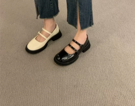 厚底法式jk玛丽珍晚晚小单鞋仙女鞋子白色英...