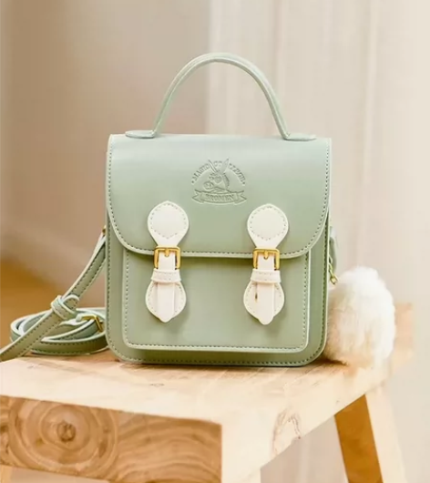 不莱玫迪士尼爱丽丝学院风邮差包 只背过一两...