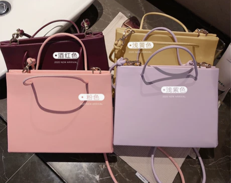 2021春季新款净色韩版休闲手提斜跨包女简...