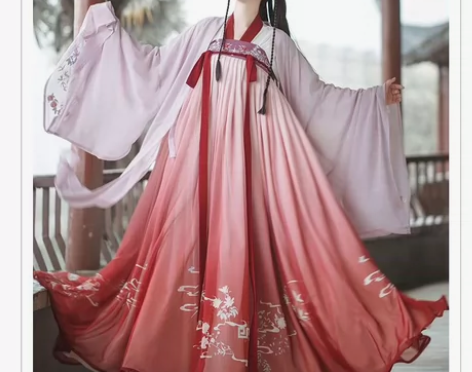 齐胸汉服六米摆 大全套 上襦+襦裙+大袖衫...