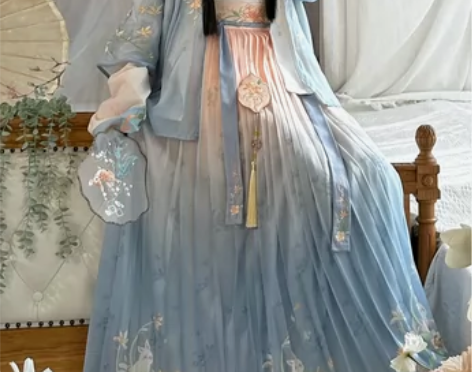 慕华原创{春意染染}汉服女宋制刺绣对襟半