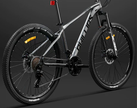 菲利普山地车自行车变速成人双碟刹男款女式赛...