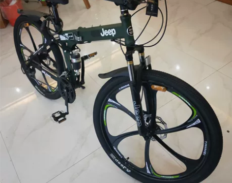吉普JEEP折叠双减震软尾山地车自行车碟刹...