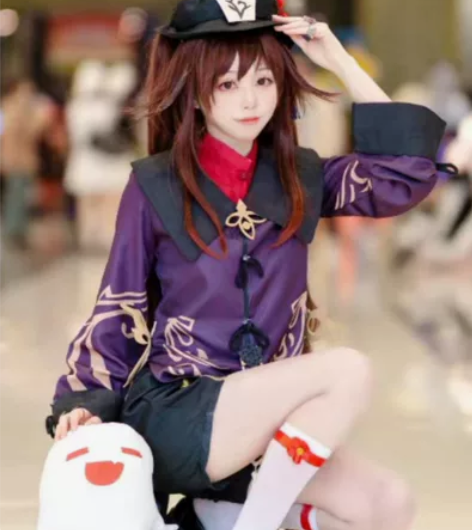 出/科幻 原神胡桃cos大全套L码 衣服+...