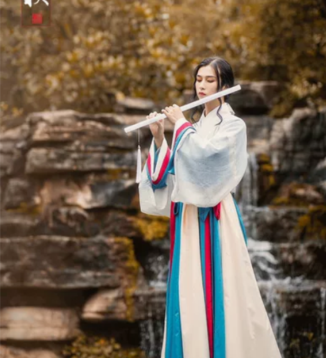 闺梦令原创汉服青秋六米摆蓝m码（已绝版）三...