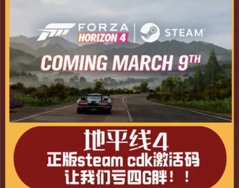 steam极限竞速地平线4激活码Key正版...