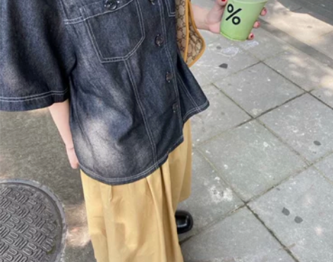 Originpeculiar 黑色复古牛仔...