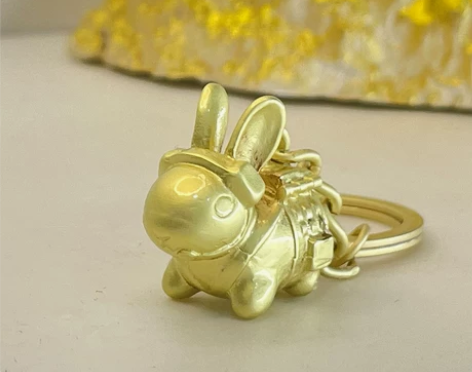 暗区突围饰品同款金兔钥匙扣项链吊坠实物运气...