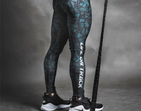 运动紧身裤男跑步压缩裤篮球训练打底裤深蹲健...