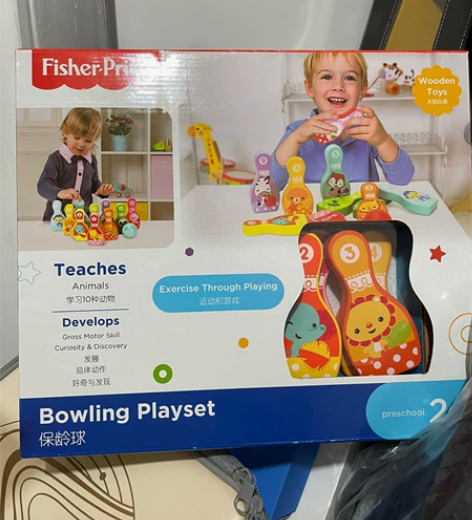 费雪保龄球玩具，有费雪常见的标志性小动物，...