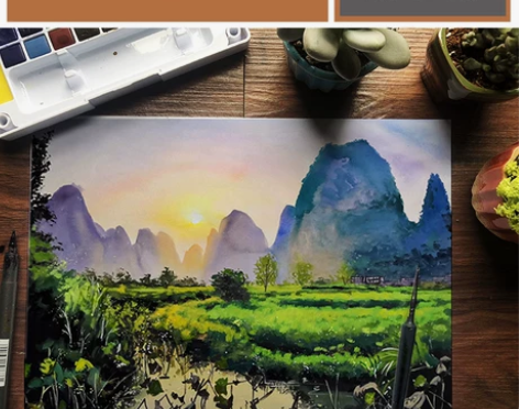 手绘水彩风 代画定制人物肖像水粉画素描彩铅油