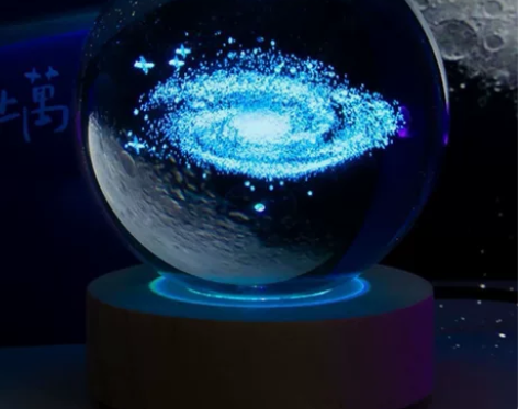 宇宙系发光水晶球小夜灯高级感摆件送老公男朋...