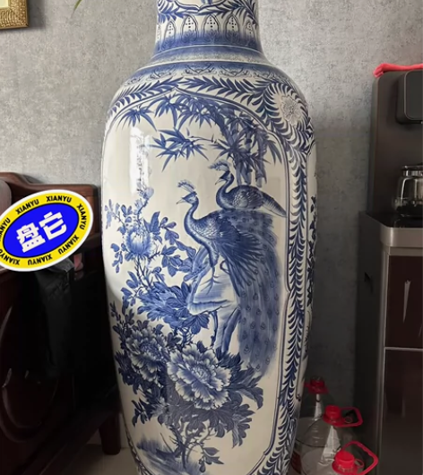 景德镇青花陶瓷落地大花瓶（公司、办公室、客...