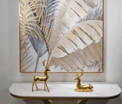 【手绘油画】家大叶大、入户玄关装饰画现代简...