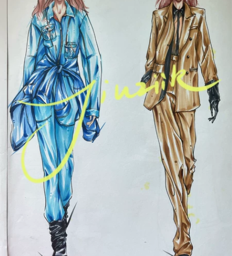 手绘时装画～服装效果图 ｜服装设计｜服装画...