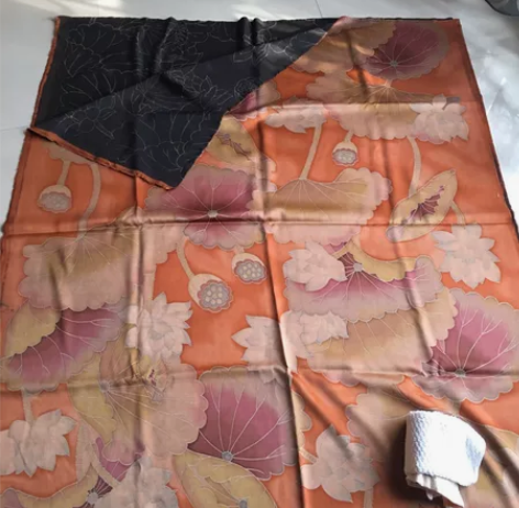 37姆米手绘黄水云，3米，前喷工艺，17年...