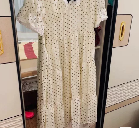 全新连衣裙2023新款女小个子温柔风减龄收...