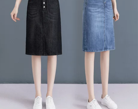 现货高腰牛仔半身裙女2023年夏季新款包臀...
