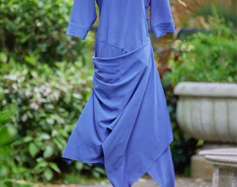 L##amp；amp；S蓝色斜门襟设计感超...