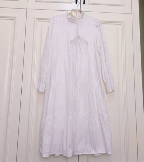 ?春夏仙女甜美气质宽松长裙极简风连衣裙长袖...