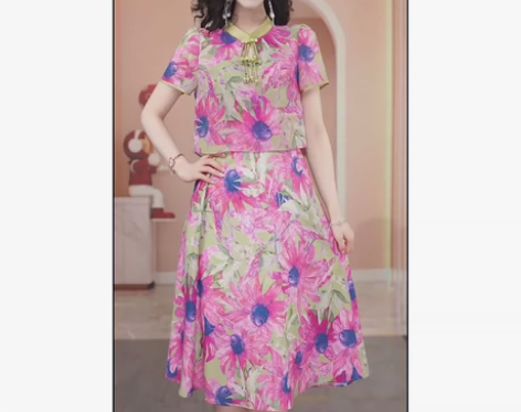 十三行原版高质量—新款别致印花高端气质名媛...