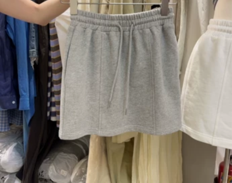 十三行夏装新款纯色绑绳时尚运动风显瘦高腰半...