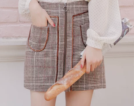 复古格子A字裙2021年春季新款女装时尚韩...