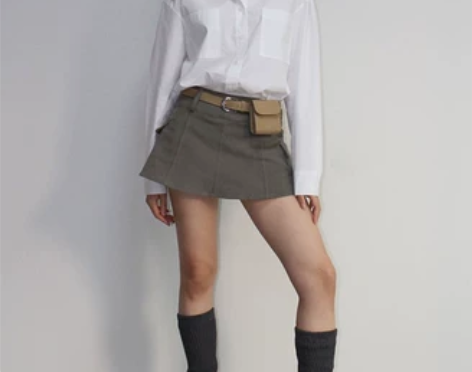 仅试穿 eihey小众辣妹复古工装风半身裙...