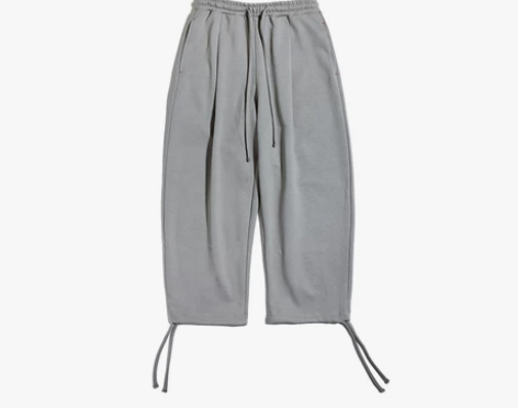 倔强工作室夏季裤子男宽松直筒百搭抽绳运动卫...