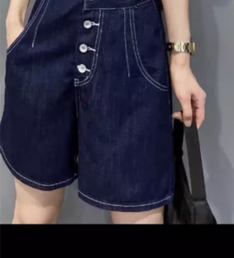 小个子宽松单肩背带短裤2023夏季新款薄款...