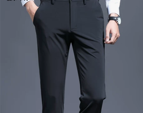 皮尔卡丹夏季冰丝休闲裤男直筒裤中年薄款长裤...