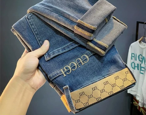 牛仔裤 牛仔裤子男春夏季新款ins潮牌刺绣...