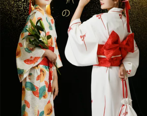 热卖神明少女印花和风浴衣写真服装日式改良新...