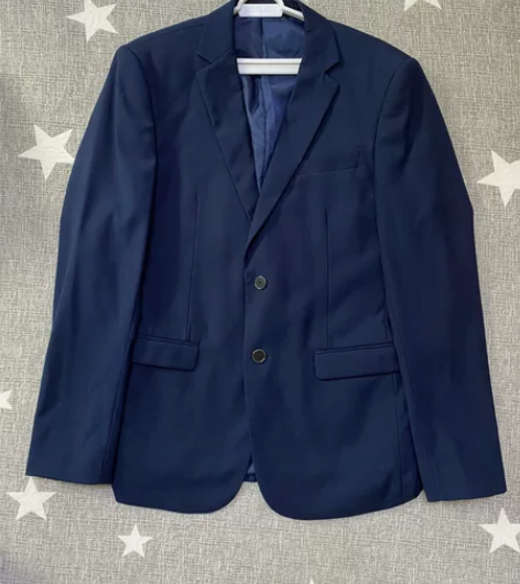 男士墨蓝色休闲正装西服外套 全新未穿过，颜...
