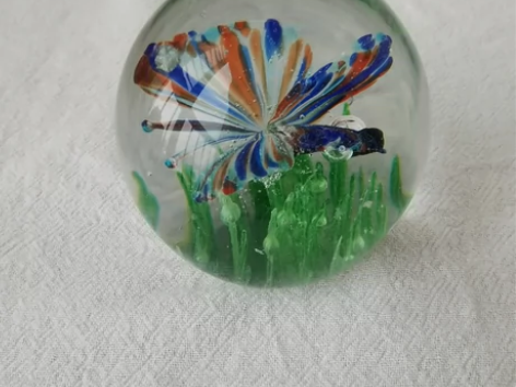 博山琉璃花球小摆件办公桌面永生花装饰品镇纸...