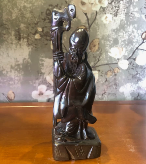 木雕寿星老人。日本带回实木雕刻寿星老人。什...