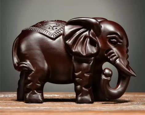 花梨木雕大象摆件招财象吉祥如意一对象实木雕...