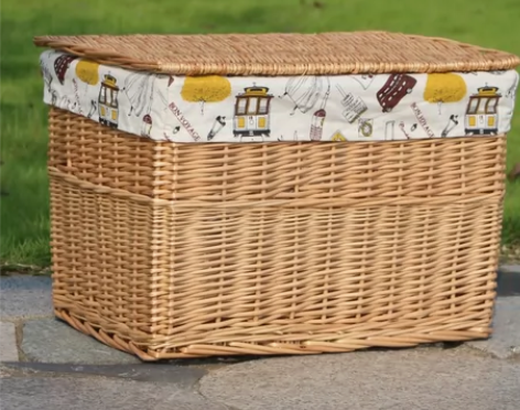 特价柳编有盖收纳箱藤编脏衣筐大整理箱田园筐...