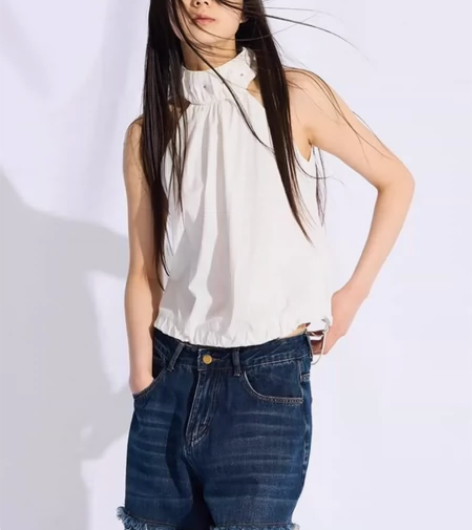 TakeCare  露肩挂脖背心女设计感抽...