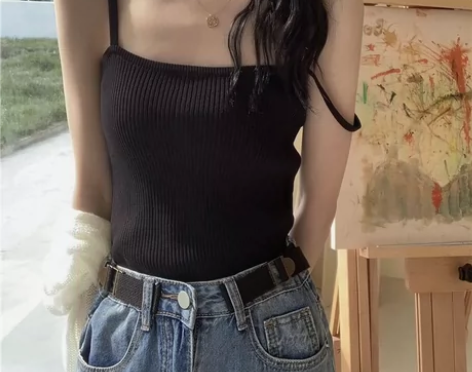 冰丝吊带小背心女夏无袖短款内搭修身打底衫外...