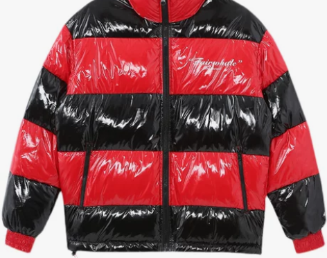 E马克华菲亮面羽绒服男短款冬装新品时尚个性...