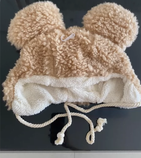 冬季防寒保暖小熊耳朵护耳雷锋帽子女新款羊羔...