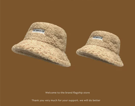 冬季羊羔毛渔夫帽女韩版网红时尚儿童帽子秋冬...